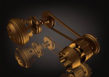 Bir siyah belting altın