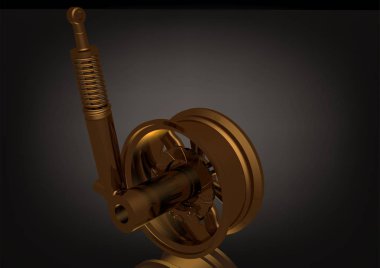 Altın tekerlek ve darbe emici bir siyah