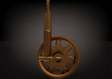 Altın tekerlek ve darbe emici bir siyah