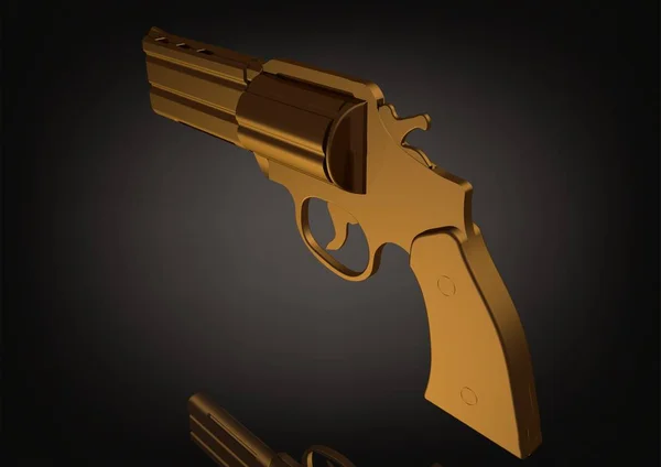 Gyllene revolver på en svart — Stockfoto