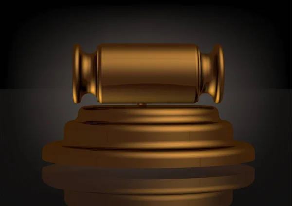 Gyllene hammare av domaren på en svart — Stockfoto