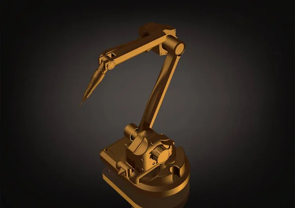 Zlaté svařovací robot na černém — Stock fotografie