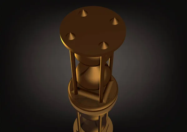 Golden hourglass on a black — Stock Photo, Image