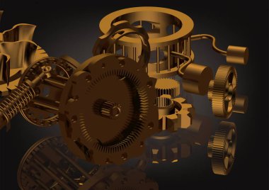 Bir siyah altın sökülüp dişli mekanizması