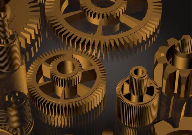 Bir siyah altın cogwheels