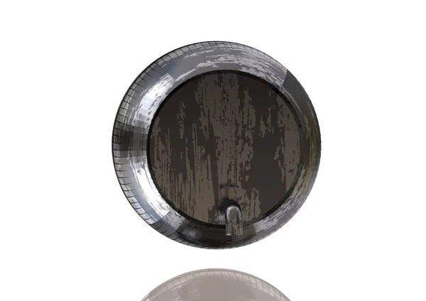 Серебряная и черная бочка на белом — стоковое фото