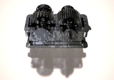 Bir beyaz gümüş ve siyah şanzıman