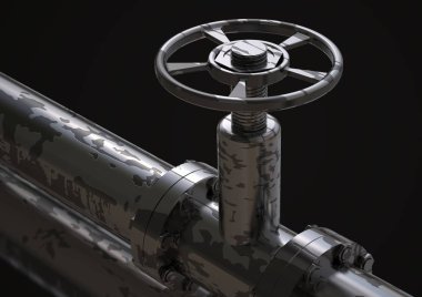 Bir siyah gümüş ve siyah boru hattı