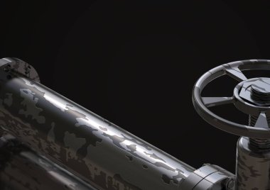 Bir siyah gümüş ve siyah boru hattı