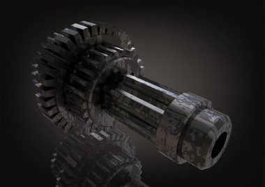 Gümüş ve siyah dişli bir siyah 