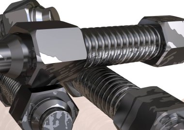 Gümüş ve siyah somunlar bir beyaz