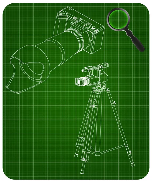 Caméras sur vert. 3d — Image vectorielle