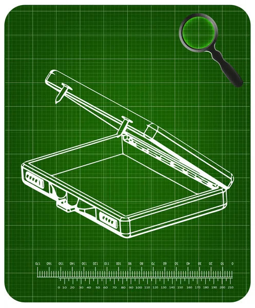 Valise modèle 3d sur fond vert — Image vectorielle