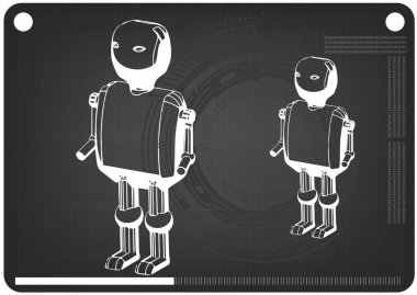 robot bir siyah 3D modeli