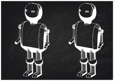 robot bir siyah 3D modeli