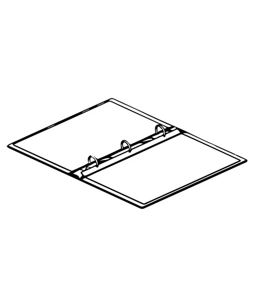 3D-Modell eines Notizbuchs auf weißem Papier — Stockvektor