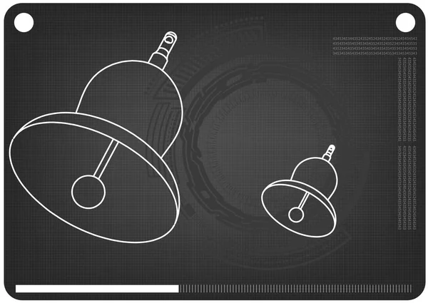 Modelo 3d de una campana en un negro — Archivo Imágenes Vectoriales
