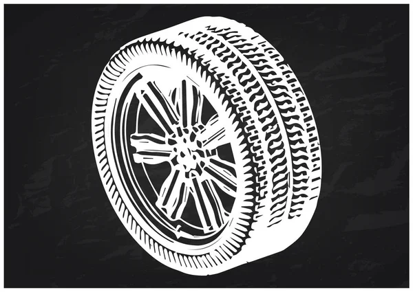 3d model of wheels on a black — Stock Vector