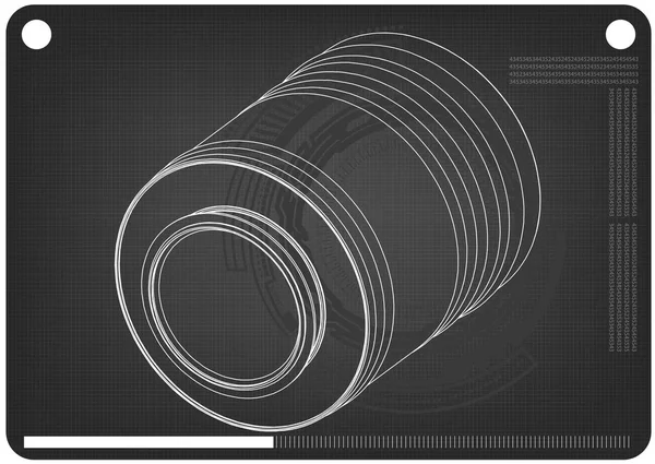 Modelo 3d de barril en un negro — Archivo Imágenes Vectoriales