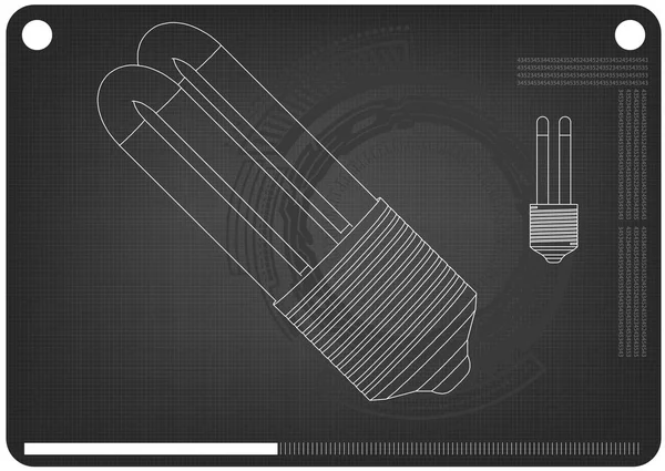 Modelo 3d de la lámpara en un negro — Archivo Imágenes Vectoriales