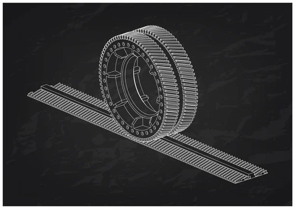 Modèle Engrenages Sur Fond Noir — Image vectorielle