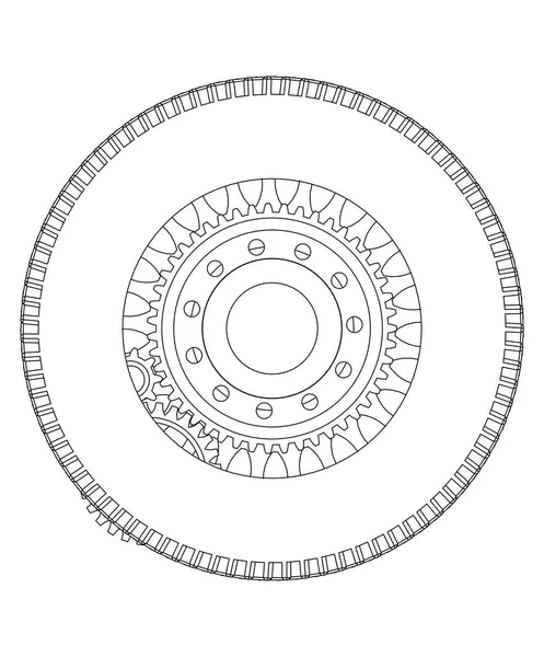 Model Van Vistuig Een Witte Achtergrond — Stockvector