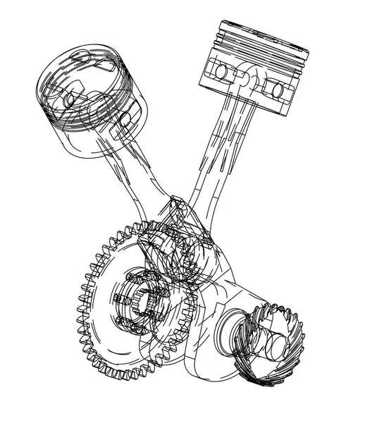Moto moteur sur un blanc — Image vectorielle