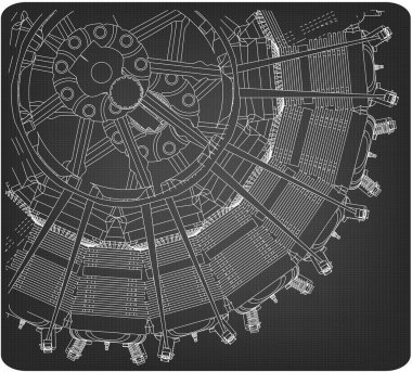 Bir gri yıldız tipi motor