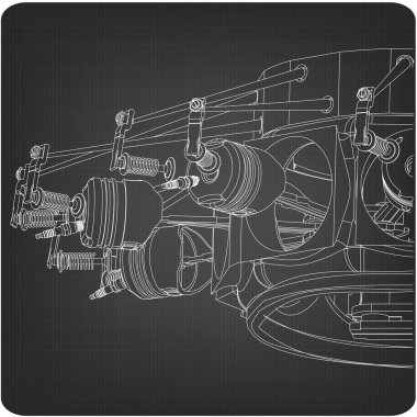 Bir gri yıldız tipi motor