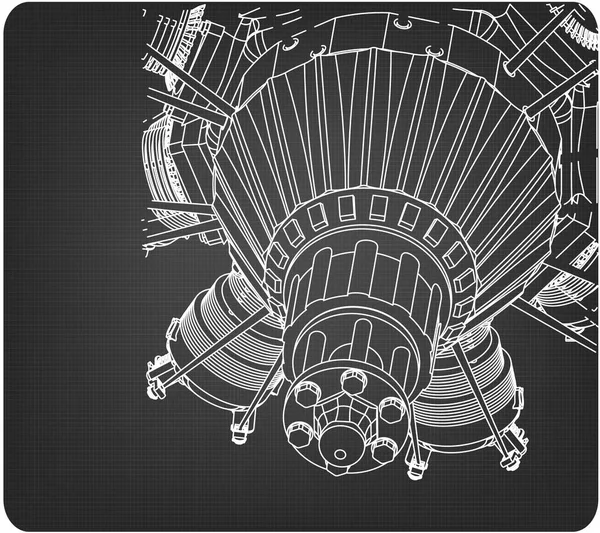 Motor radial em um cinza — Vetor de Stock