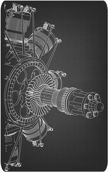 Hvězdicový motor na šedé — Stockový vektor