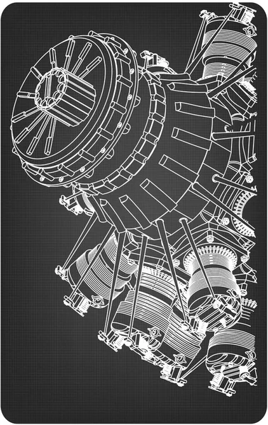 Motor radial en gris — Vector de stock