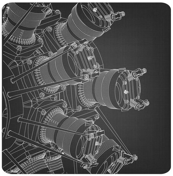 灰色の放射状エンジン — ストックベクタ