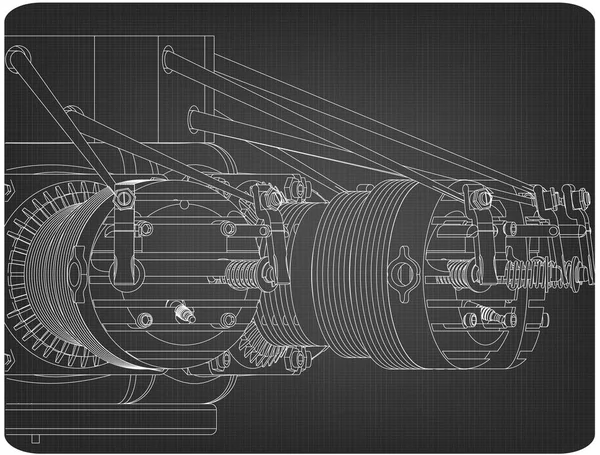 Motor radial en gris — Vector de stock