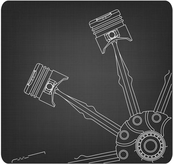 Белые поршни на сером — стоковый вектор