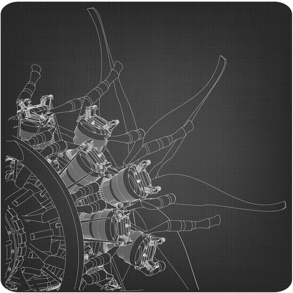 Motor radial en gris — Vector de stock