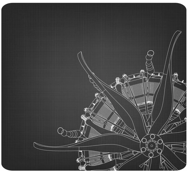 Motor radial en gris — Archivo Imágenes Vectoriales