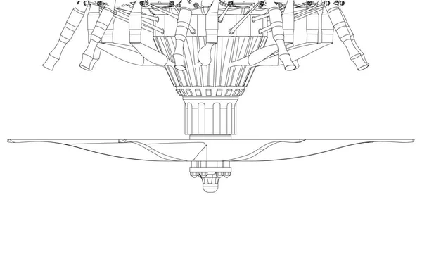 Vrtule z letadla motoru na bílé — Stockový vektor