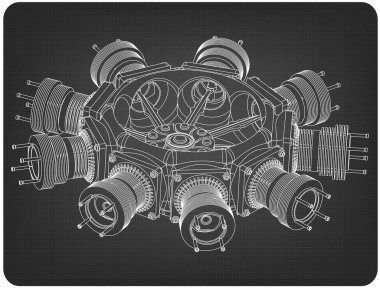 Bir gri yıldız tipi motor