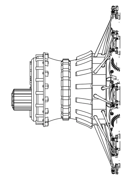 Motor radial en blanco — Archivo Imágenes Vectoriales