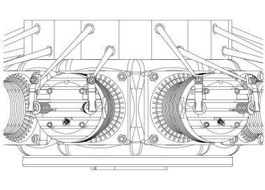 Bir beyaz yıldız tipi motor