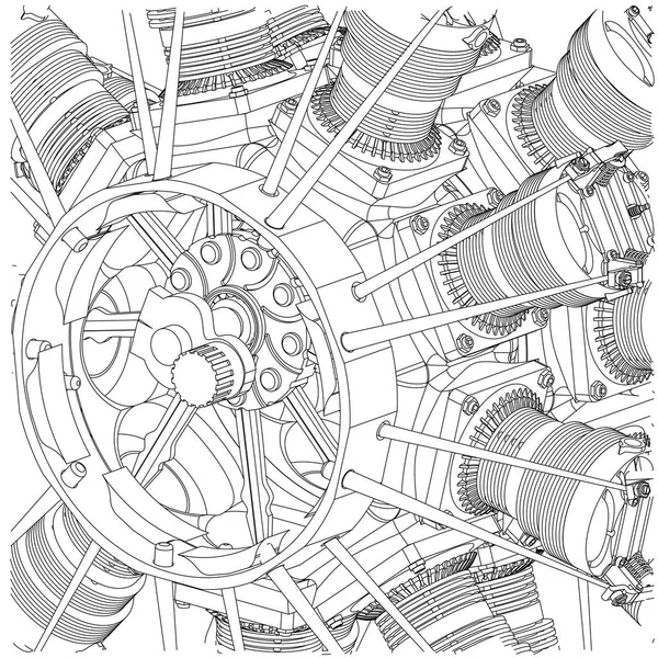 Csillagmotor fehér — Stock Vector