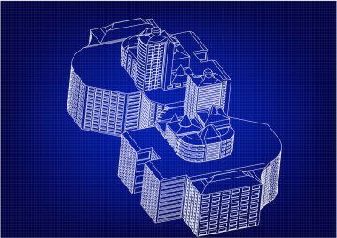 Beyaz binaların çerçevesi