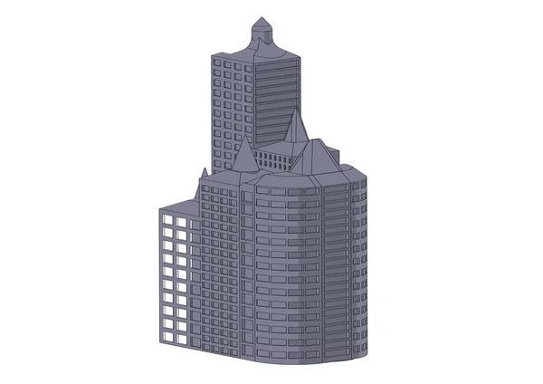 Rahmen aus grauen Gebäuden — Stockvektor