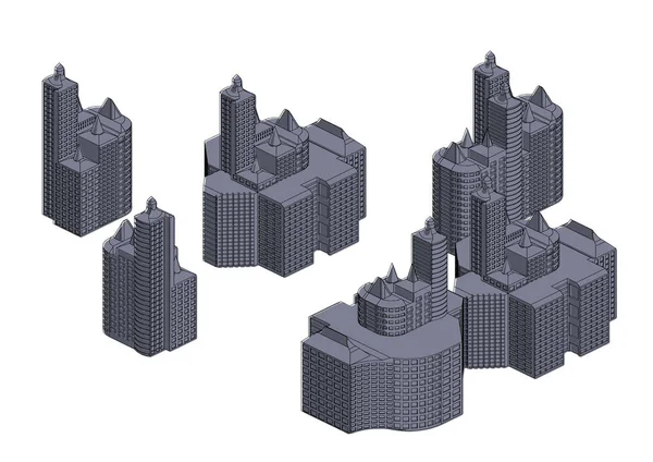 Cadre de bâtiments gris — Image vectorielle