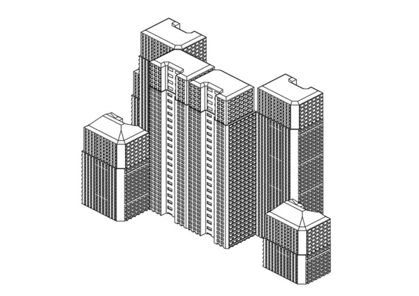 Каркас белых зданий — стоковый вектор