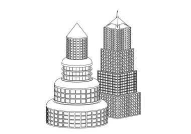 Beyaz binaların çerçevesi