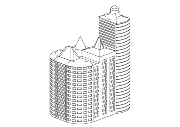Cadre du bâtiment blanc — Image vectorielle