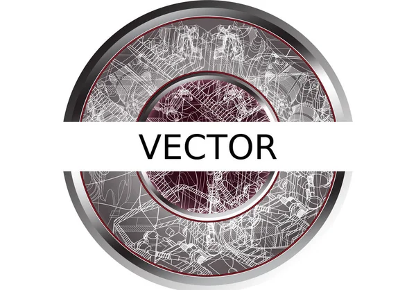 Abstracción roja y gris sobre un blanco — Vector de stock
