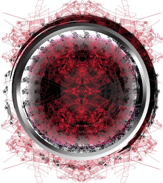 Чорно-червона абстракція на білому — стоковий вектор